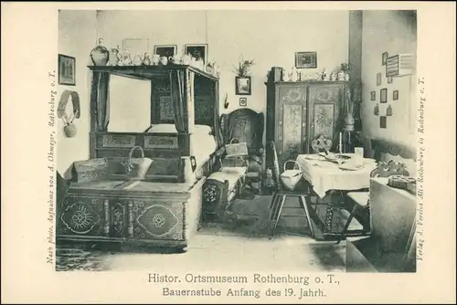 Rothenburg ob der Tauber Museum - Bauernstube Anfang des 19. Jh. 1911