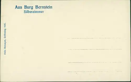 Ansichtskarte Gröbming Burg Bernstein - Silberzimmer 1926