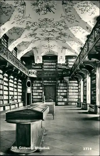 Ansichtskarte Furth bei Göttweig Stift/Benediktinerkloster Bibliothek 1954