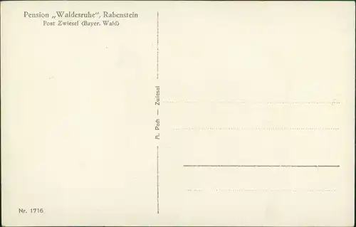 Ansichtskarte Rabenstein-Zwiesel Pension "Waldesruhe" 1932