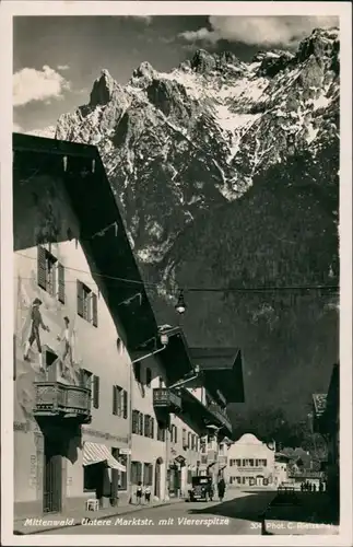 Mittenwald Personen, Geschäfte, Auto i.d. Untere Marktstrasse 1937