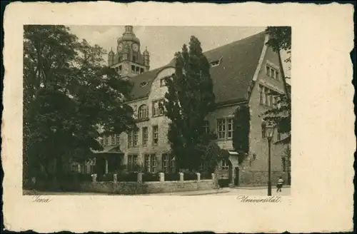 Ansichtskarte Jena Straßenprtie Universität 1923