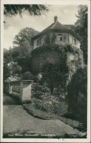 Ansichtskarte Insel Mainau-Konstanz Schlossgarten - Gärtnerturm 1931