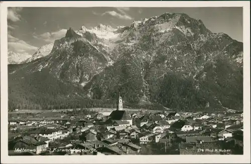 Ansichtskarte Mittenwald Panorama-Ansicht Blick zum Karwendelgebirge 1935