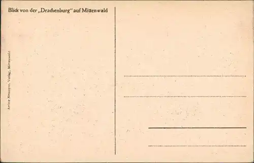 Mittenwald Umlandansicht Blick v.d. Drachenburg gegen Karwendelgebirge 1920