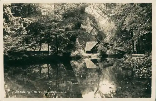 Ilsenburg (Harz) Teich Partie an der Nagelschmiede, Schmiede 1940 Privatfoto