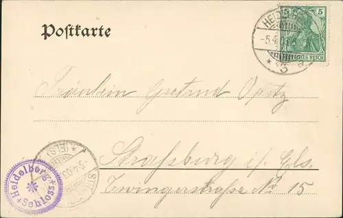 Ansichtskarte Heidelberg Das große Heidelberger Fass, Vintage Postcard 1903