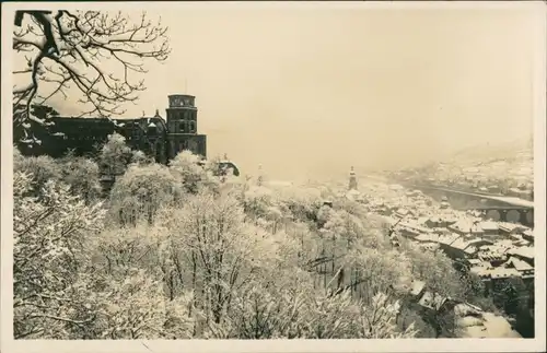 Heidelberg Heidelberger Schloss zur Winterzeit Stimmungsbild Winter 1932