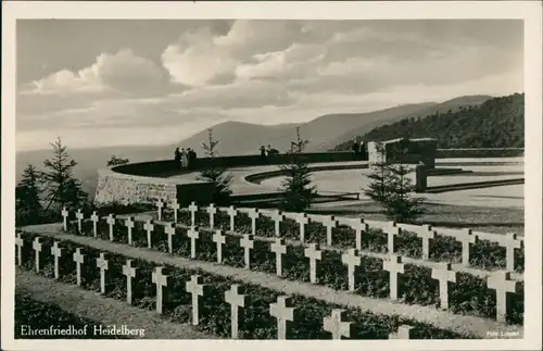 Heidelberg Stadtteilansicht Partie am Soldaten Ehrenfriedhof Friedhof 1935