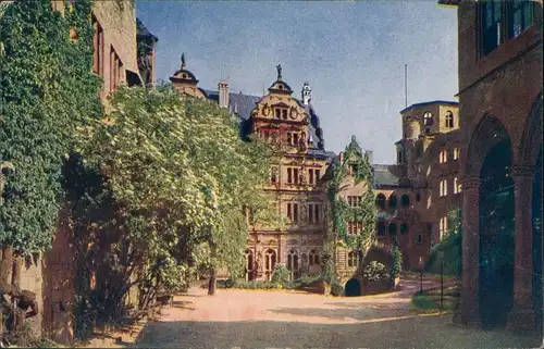 Heidelberg Heidelberger Schloss Castle View, Schloss-Hof div. Gebäude 1942