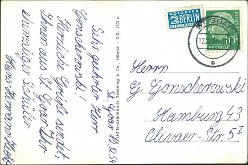 Sankt Goar Mehrbild-AK ua. Rheinfels, Loreley Rhein Tal, Burg Katz 1954