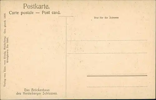 Ansichtskarte Heidelberg Stadtteilansicht Partie am Brückenhaus 1910/1906