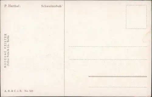 Signierte Künstlerkarte P. Herthel "Schweizerbub", Art Postcard 1910