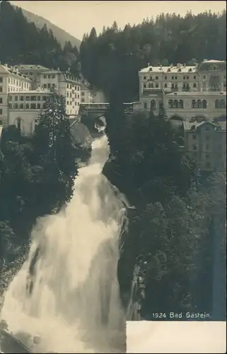 Ansichtskarte Bad Gastein Wasserfall - Hotels 1924
