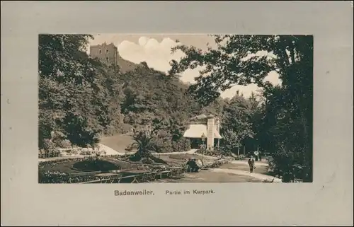 Ansichtskarte Badenweiler Partie im Kurpark 1911