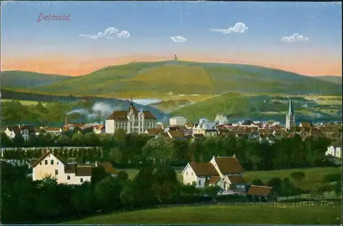Ansichtskarte Detmold Umland-Ansicht Panorama Teilansicht der Stadt 1910