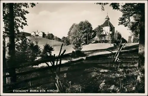 Ansichtskarte Eisenärzt-Siegsdorf Stadtpartie Maria Eck Kirche 1934