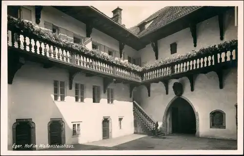 Postcard Eger Cheb Wallensteinhaus - Hof 1932