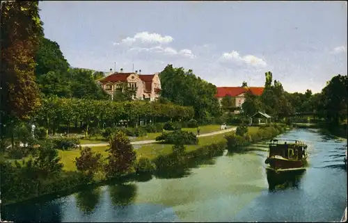 Ansichtskarte Bad Kissingen Saalepartie - Villen - Boot 1922