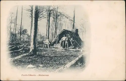 CPA Hesdin Heusden Feret Wald - Hütte Bucherons 1908