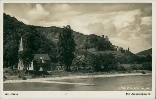 Ansichtskarte Trechtingshausen Rhein Clemenskapelle 1930