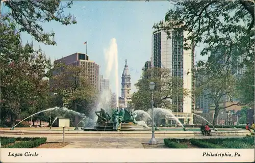 Philadelphia Downtown Philadelphia skyline as seen at Logan Circle 1982