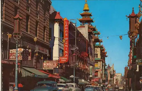 San Francisco GRANT AVENUE - CHINATOWN/Geschäftsstrasse Autos 1960