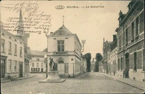 Postkaart Belœil (Belgien) La Grand rue 1916