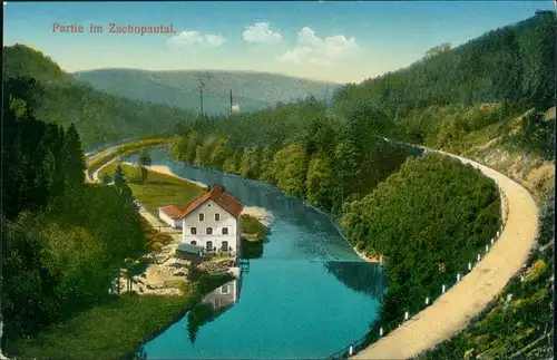 Ansichtskarte Zschopau Zschopaupartie - Fabrik 1913