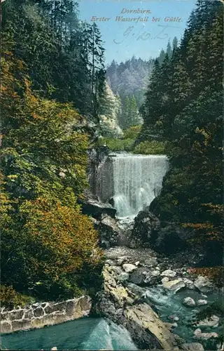 Ansichtskarte Dornbirn Erster Wasserfall bei Gütle 1914