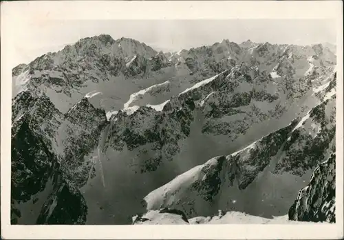Vysoké Tatry Umland-Ansicht verschneite Berge Stimmungsbild 1949