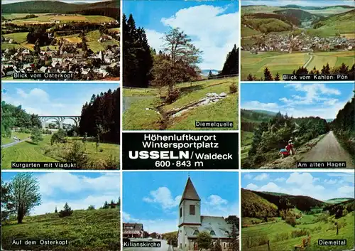 Usseln-Willingen (Upland) Osterkopf, Viadukt, Diemeltal, Kilianskirche uvm 1973
