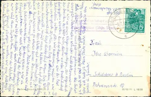 Königstein (Sächsische Schweiz) Königstein mit Kirche und Blick zur Festung 1960