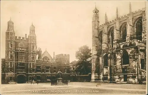 Postcard Eton CHAPEL AND SCHOOL YARD, ETON COLLEGE 1925