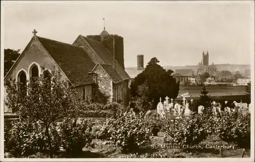 Canterbury St. Martins Church, Cementary/Kirche mit Friedhof 1930