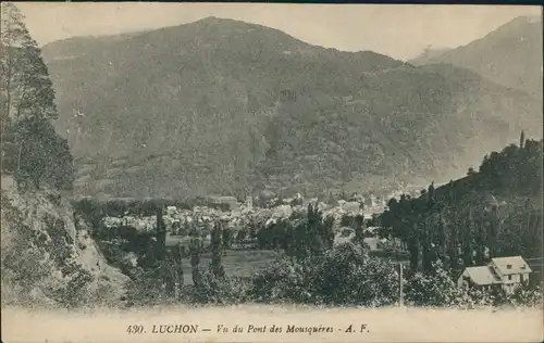 CPA Bagnères-de-Luchon Vu du Pont des Mousquéres - A. F. 1910