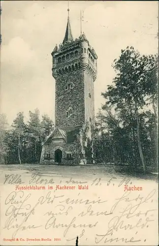 Ansichtskarte Aachen Aussichtsturm Aachener Wald 1904