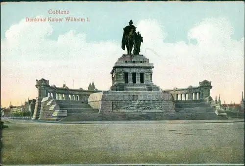 Ansichtskarte Koblenz Partie am Denkmal Kaiser Wilhelm I. (am dt. Eck) 1910