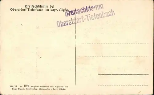 Tiefenbach-Oberstdorf (Allgäu) Breitachklamm Oberstdorf   Allgäu 1925