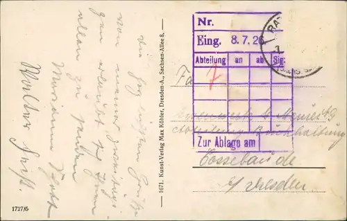 Ansichtskarte Rathen Blick auf Erbgericht 1918