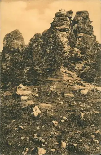 Ansichtskarte Oybin Scharfenstein, Weg 1911