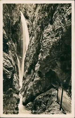 Ansichtskarte Grainau Höllentalklamm, Wasserfall 1934