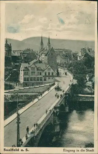 Ansichtskarte Saalfeld (Saale) Eingang zur Stadt - Cafe 1926