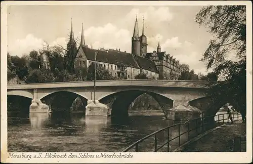 Ansichtskarte Merseburg Waterloobrücke - Schloß 1930