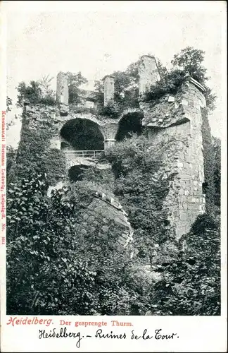Ansichtskarte Heidelberg Der gesprengte Turm 1910