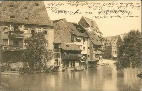 Ansichtskarte Nürnberg Partie an der Pegnitz 1911