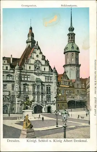 Innere Altstadt-Dresden Königliches Schloss - Albrechtdenkmal 1907