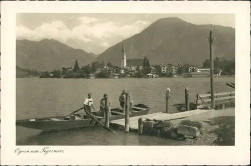 Ansichtskarte Egern-Rottach-Egern Anlegestelle, Boot - Stadt 1927