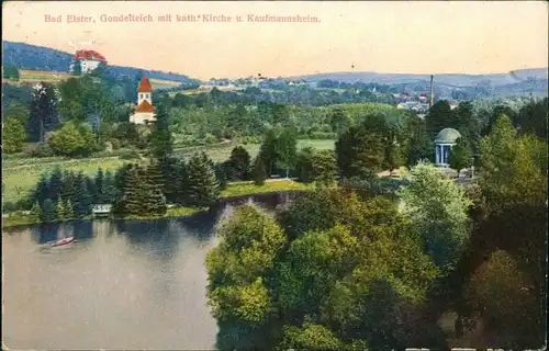 Ansichtskarte Bad Elster Gondelteich Kaufmannsheim (gel. Bahnpost) 1931