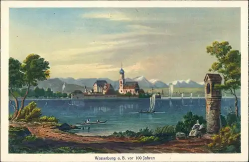 Ansichtskarte Wasserburg am Bodensee Stadt vor 100 Jahren 1922